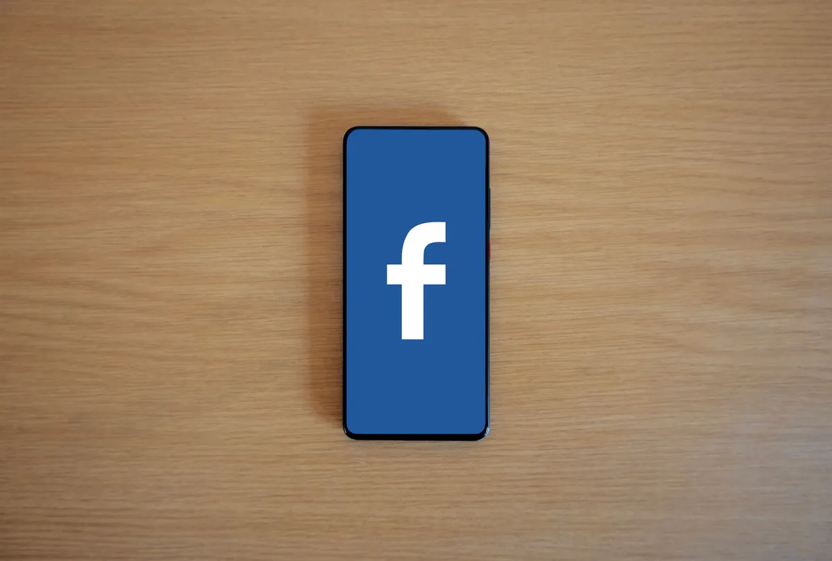 Facebook logo on smartphone