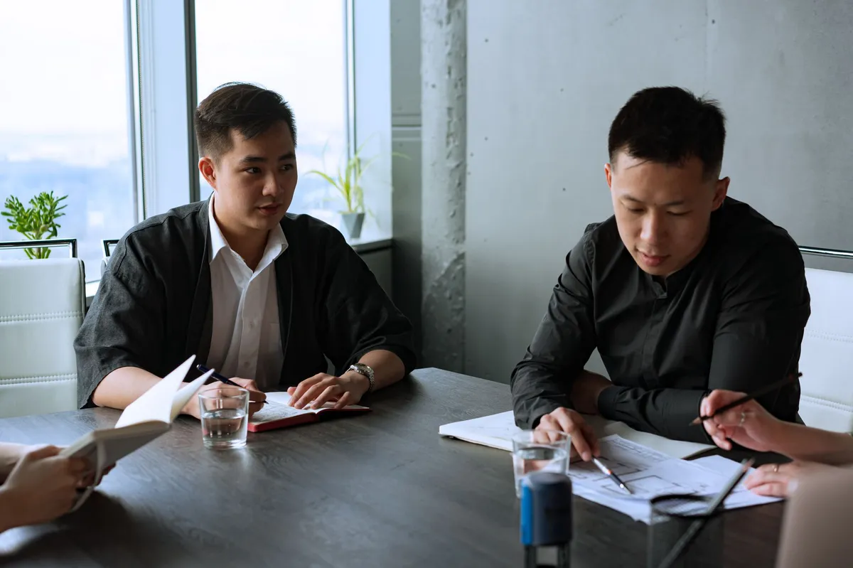 business professionals discussing strategy