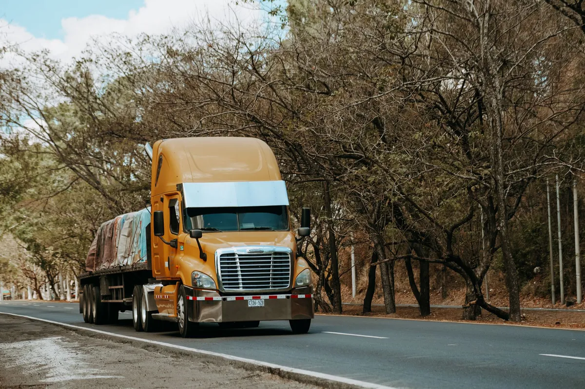 commercial truck on highway
