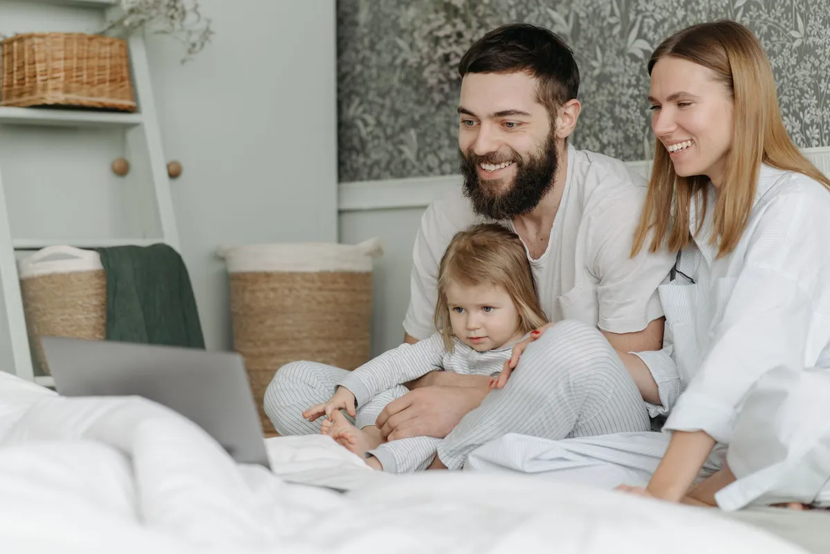 parent watching livestream