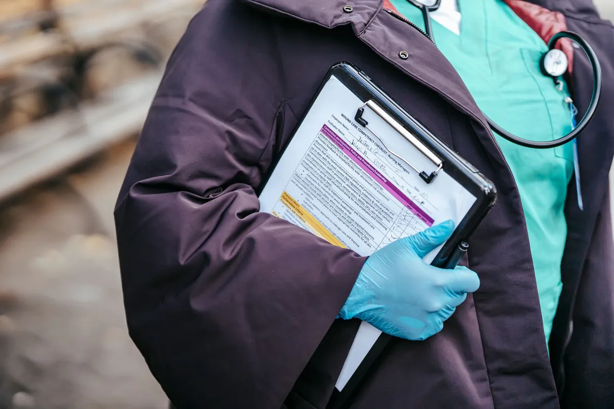 medical documents and clipboard