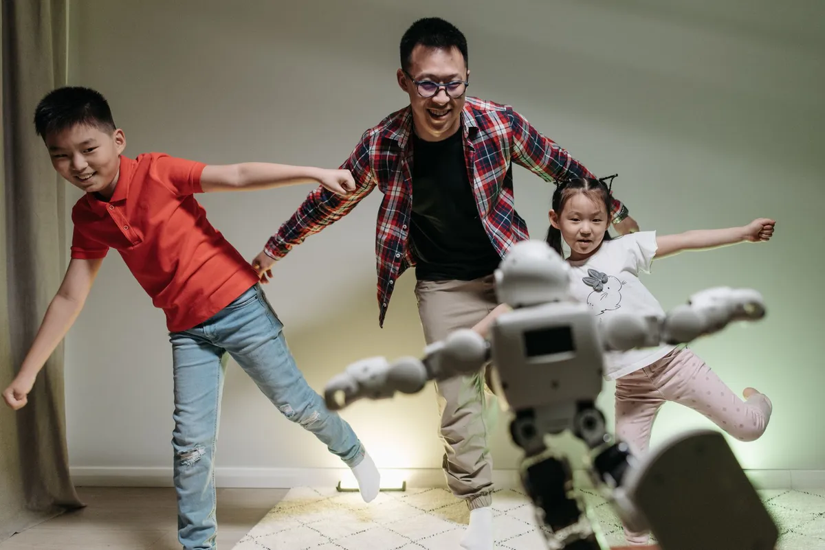 people engaging with AI technology